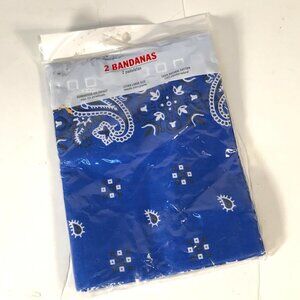 NWT 2 Blue Paisley Pattern Skullcap Headwear Hat Cap Bandana Bandanas